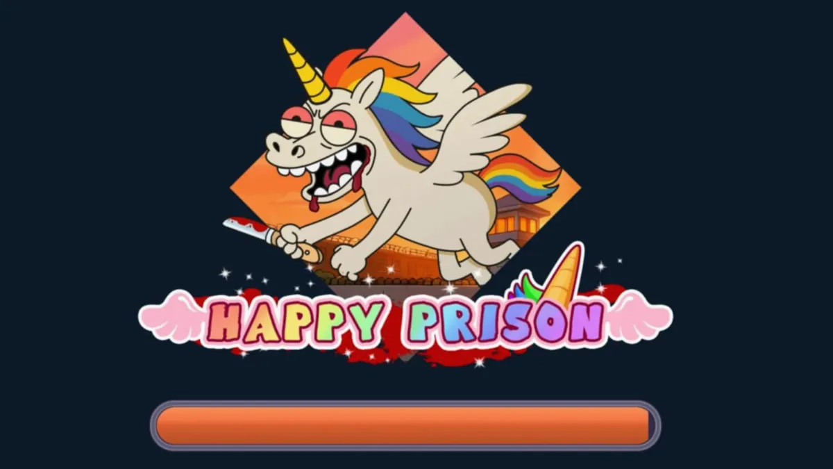 Happy Prison স্লট গেমের মোবাইল ইন্টারফেস এবং কার্টুনিশ জেলখানার থিম
